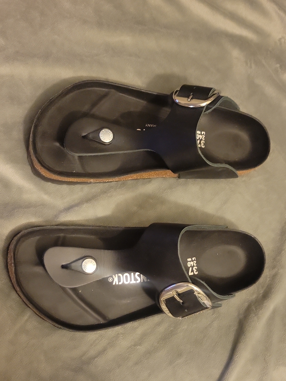 Birkenstock Black Thong Buckle Sandals
